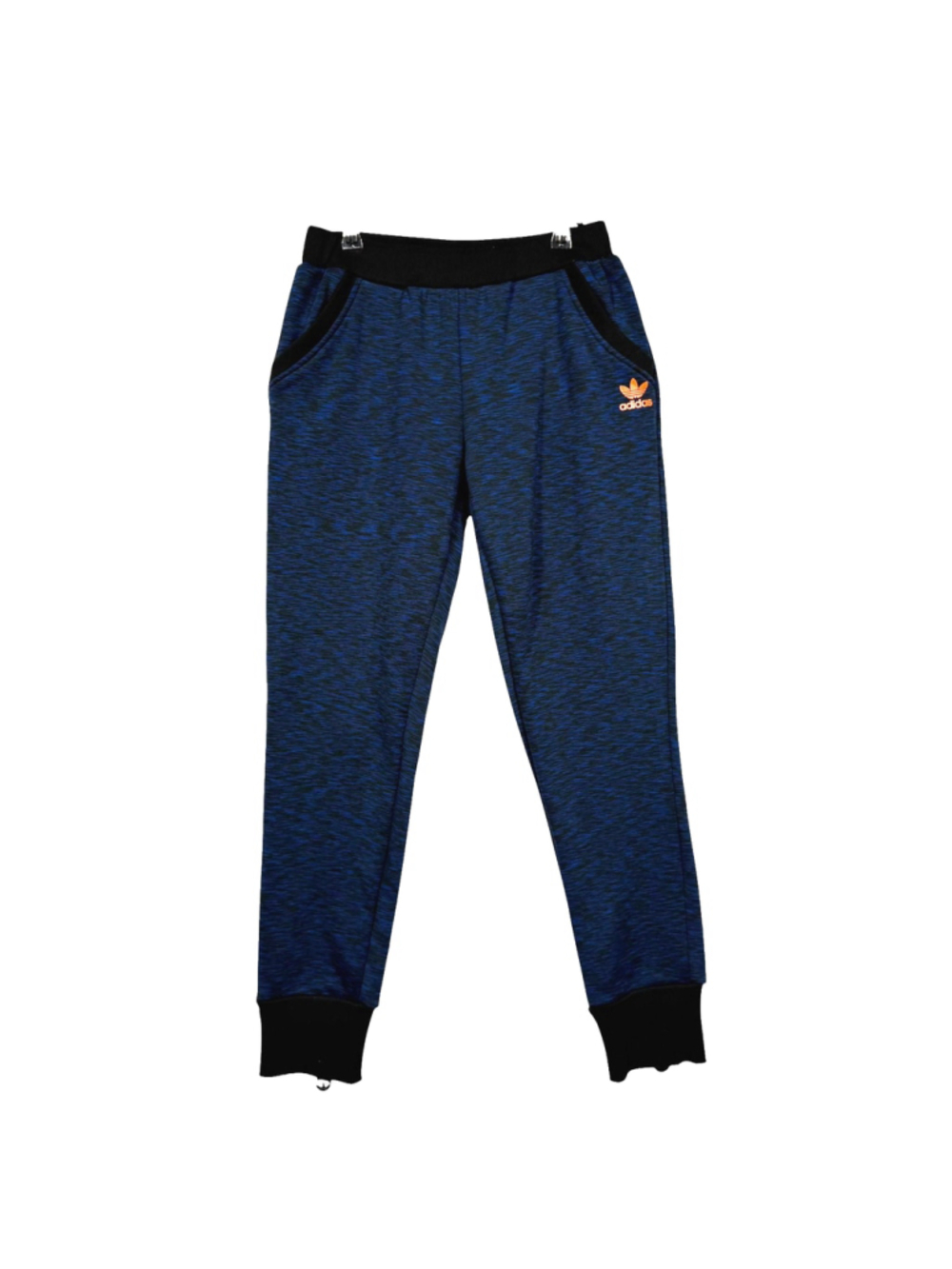 Adidas Sweatpants Blue Trefoil Logo Tapered Fully Lined Ankle Zip Kids 2XL
